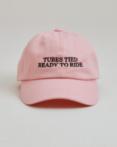 Tubes Tied Ready to Ride dad cap pink front view
