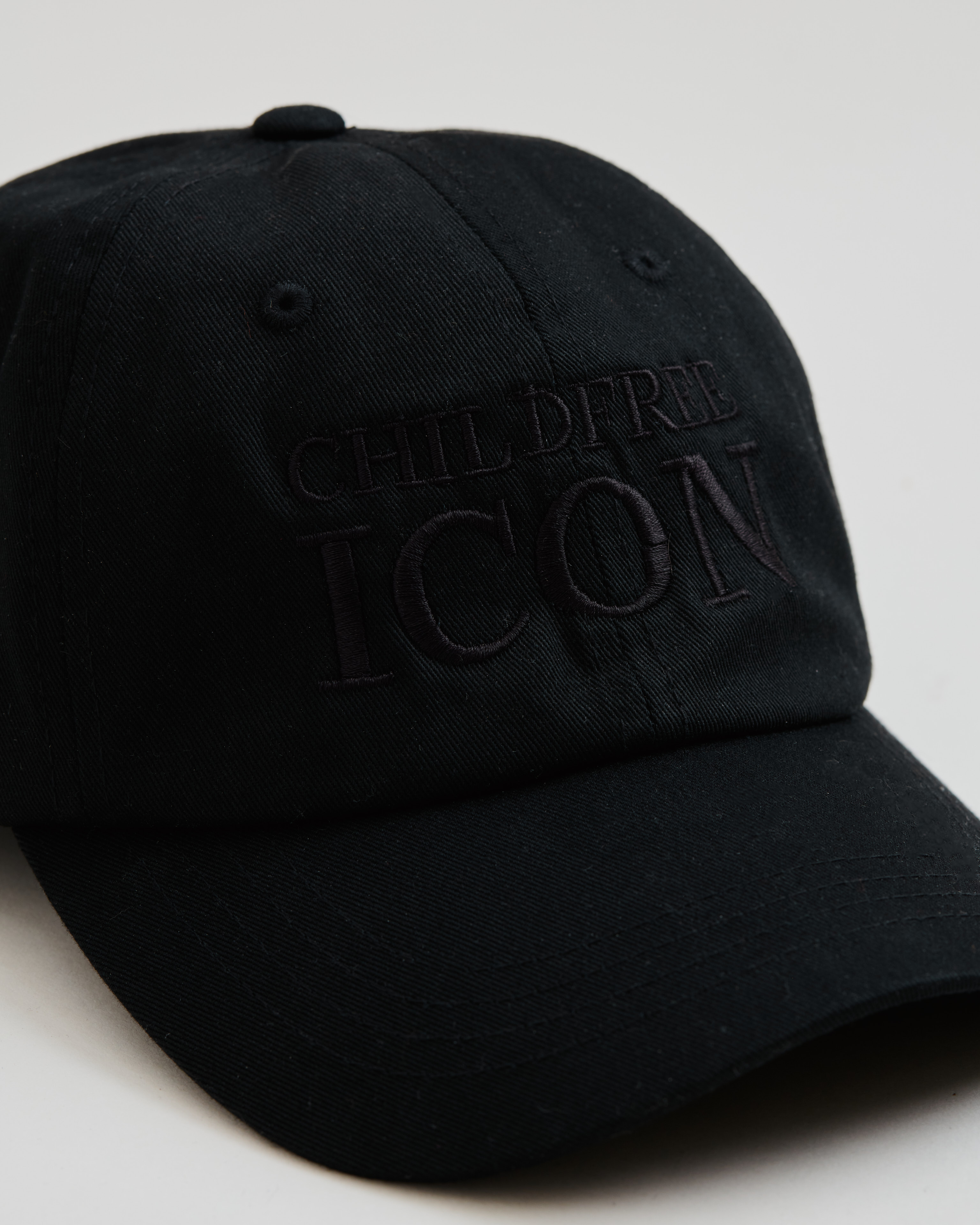 Childfree Icon Member Exclusive dad cap close-up