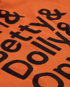 Heather orange Icons Only Member Exclusive t-shirt close-up