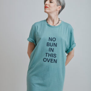 Heather blue No Bun in this Oven t-shirt 2XL